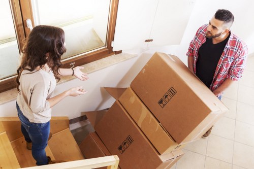 Moving van ready for a residential relocation in Putney