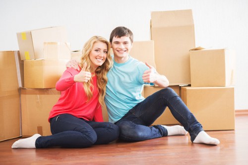 Putney residential moving service with boxes and household items