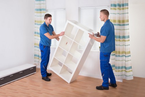 Boxes and household items prepared for a Putney removal job